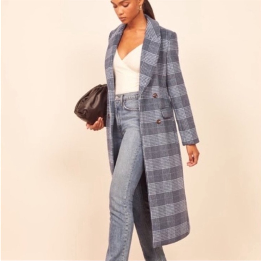 NEVER WORN reformation york blue coat